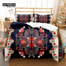 Bedding Sets Mandala Duvet Cover Bohemia Exotic Flowers Geometric Print Set Europe Luxury Floral Comforter King For Adults Kids