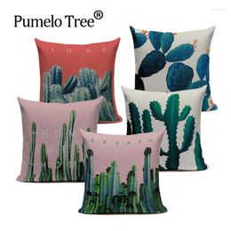 Pillow Creative Cartoon Tropical Cactus Car Handsome Cotton Fabric Washable Waist Cover Cute Seat