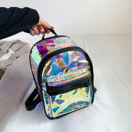 Backpack Holographic Small Backpacks For Teenage Girls Fashion Laser Pvc Women's School Satchel Mochila 2024