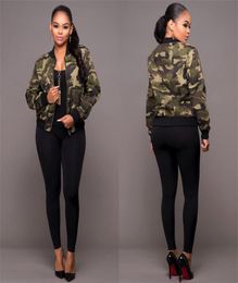 Women039s Jackets Autumn Camo Army Green Long Sleeve Jacket Casual Pocket Women Thin Camouflage Bomber Coat Elegant Cropped 2025712415