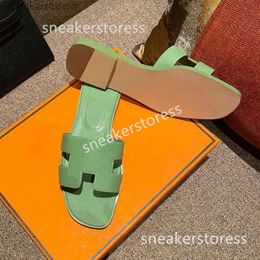 Size Sandal Slipper Drag Oranh 2024 Bag Slide Designer Sandal Women Beach Letter Flip Flop Dust Genuine Leather 35-42 Summer Oran NFDO