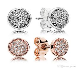 Designer Jewelry 925 Silver Earring heart Ear Studs fit P Crystal CZ Pave Earrings Set for Women Mens love Earrings European Style Murano9924171