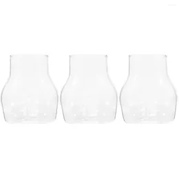 Wine Glasses 3pcs BuShape Glass Cup Clear Juice Tea Coffee Beer For Home Office