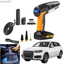 Vacuum Cleaners Car Vacuum Cleaner Cordless Tyre Inflator 4 in 1 Handheld Wireless Vacuum Cleaner Strong Suction for Car Bicycle Inflatable Toys yq240402