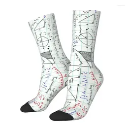 Men's Socks Fashion Printed Math Homework For Men Women Stretch Summer Autumn Winter Mathematical Mathematics Teacher Crew