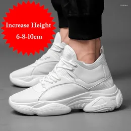 Casual Shoes Spring Elevator Men's 10cm Hight-top PU Leather Teenager Sports Trendy Sneakers