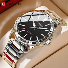 Wristwatches CURREN es for Men Quartz Classic Business Wrist with Luminous Hands Clock Male Stainless Steel Band L240402