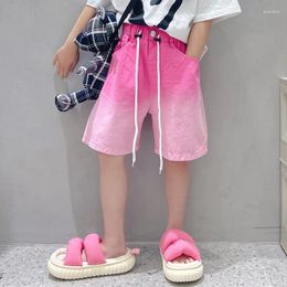 Shorts Summer Girls Gradient Jeans Childrens Fashionable Casual Middle Pants Capris Candy Sweet Cool Wide Legs Clothes