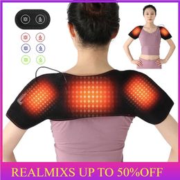 Electric Heating Warmer Cervical Neck Shoulder Back Pad Brace Belt Wrap Massager Relaxer Therapy Pain Relief Tools Health Care 240322