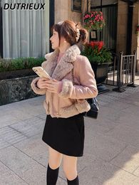 Women's Jackets Short Suede Coat For Women Autumn And Winter Wild Korean Style Slim-Fit Long Sleeve Cotton-Padded Jacket Female Zipper