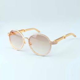 new luxury round frame diamond sunglasses T19900692 retro fashion gold hat stainless steel temples decorative sunglasses