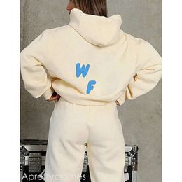 Whites Foxs Women's Tracksuits Women Hoodie 2 Piece Set Pullover Outfit Sweatshirts Sporty Long Sleeved Pullover Hooded Tracksuits Sporty Pants 405 White Foxx