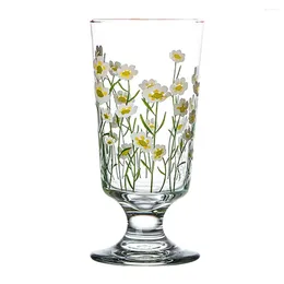 Wine Glasses Vintage Pastoral Style Goblet Retro Beverage Cups Drinking Juice Glass Women For Water