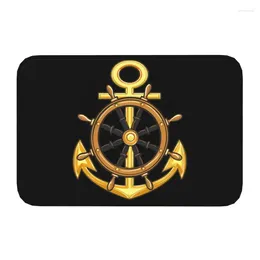 Carpets Custom Nautical Sailor Anchor Doormat Mat Anti-Slip Kitchen Bathroom Garage Living Room Welcome Rug Carpet Footpad 40 60cm