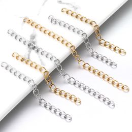 Catene di estensione in acciaio inossidabile da 3 mm di larghezza 5 cm Collana a maglie con connettore che realizza forniture di accessori per braccialetti fai-da-te