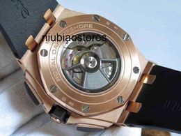 Swiss Watch Luxury Ceramic 26401 Automatic Cal.3126 Chronograph Mens Wristwatches Sapphire Rose Gold Case Rubber Strap BIGI