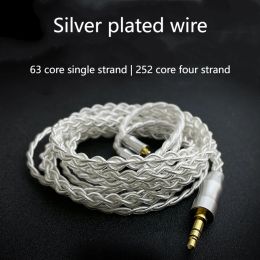 Accessories Single Strand 63core Handmade FourStrand Braided Mmcx Ie40 Ie80 Qdc Headset Upgrade Wire