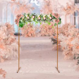 Wedding Arch Stand with BasesEasy Assembly 6.6 x 4.9 Feet Square Garden Arch Metal Abor for Weddings Party Event Decoration 240322