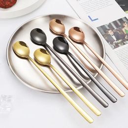 Tea Scoops 304 Stainless Steel Korean Ice Scoop Stirring Spoon With Long Handle Extended Milk Coffee Creative Dessert Honey