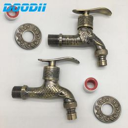 Bathroom Sink Faucets Pattern Zinc Alloy Decorative Outdoor Garden Faucet Elephant Carved Wall Mount Bibcock Washing Machine Mop Taps