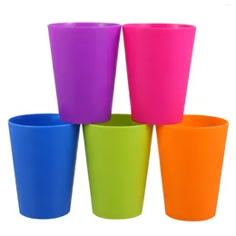 Disposable Cups Straws Bright Coloured Lightweight Plastic Beer Containers Tableware Child Water
