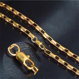 Gold Chain Necklace Fashion Jewelry 18 K 4MM 50CM 20Inch Men Geometric Pattern Snake 240318