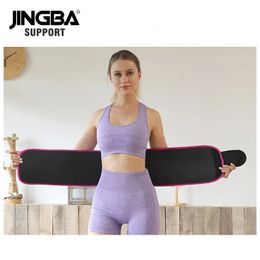 JINGBA SUPPORT Men and Women Sport Waist belt Support Neoprene Body Shaper waist trimmer Fitness Sweat belt Slimming Strap 240323