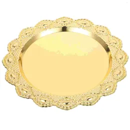 Plates Bread Tray Cake Display Plate Decorative For Living Room Serving Jewels Snack Platters Entertaining Iron Gold