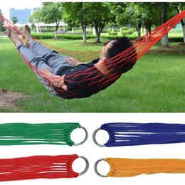 Camp Furniture Outdoor Camping Portable Hammocks Comfortable Hanging Nylon Mesh Rope
