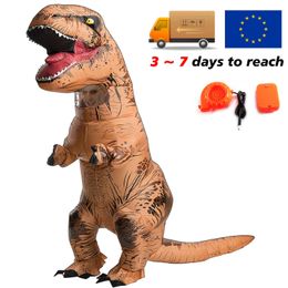 Trex inflatable uit Tyrannosaurus Dinosaur Costume Child Kids Adult Roleplaying Fancy Halloween Mascot Party Apparel 240328