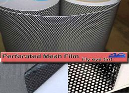 Black One Way Vision Fly Eye Tint Perforated Mesh Film Car tint Window Tint Car wrap film sticker Motorcycle Scooter Decals4752567