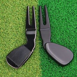 Golf Divot Repair Tool Zinc Alloy Pitch Cleaner Golf Pitchfork Training Pitch Mark Repair Tool Ball Marker