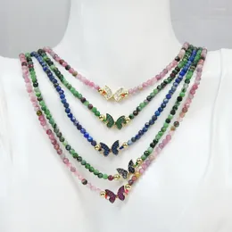 Pendant Necklaces 5 Pieces Butterfly Beads Strand Necklace Fashion Jewellery Crystal Charms Neckalce Women Collar 52618