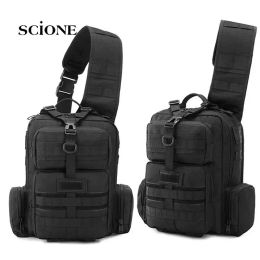 Bags Camping Chest Bags Men Military Tactical Army Bag Black Shoulder Sling Fishing Travel Camping mochila hombre Not Backpack XA494A