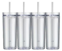 16oz Skinny Tumbler With Lid Straw Water Bottle Acrylic Blank Slim Cup Tall Coffee Mug Plastic kettle1824803