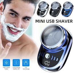 Electric Shavers Portable Travel Shaver USB Rechargeable Pocket Size Beard Shaving Machine Digital Power Display for Man Face Razor 2442