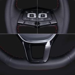 Customised Car Steering Wheel Cover Braid Black Artificial Leather For Kia K3 2013 K2 Rio Ceed Cee'd 2012-2017 Cerato 2013-2017