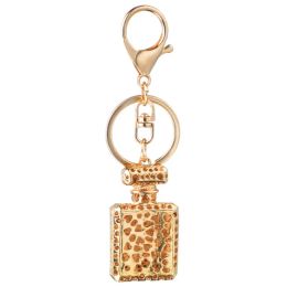 Lanyards Fashion Design Key Ring Perfume Bottle Keychains Holder for Women Creative Crystal Rhinestone Diamond Metal Car Keyring Chain Bag