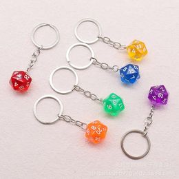 Keychains Fashion Cute Resin Colorful Dice Charms Keyrings Souvenir Gift For Car Key Handbag Pendants Chains Accessory