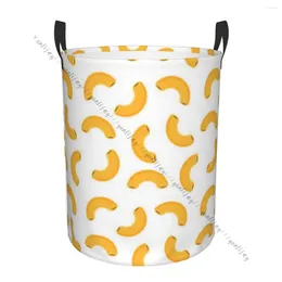 Laundry Bags Dirty Basket Foldable Organizer Macaroni Pattern Clothes Hamper Home Storage