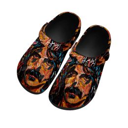 Sandals Frank Zappa Rock Music Home Clogs Custom Water Shoes Mens Womens Teenager Shoe Garden Clog Breathable Beach Hole Slippers Black