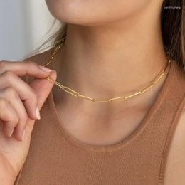 Pendant Necklaces 2024 Trending Thick Paperclip Chain Necklace Link Choker Ladies Waterproof Jewelry For Women Birthday Gifts