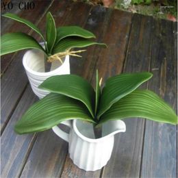 Decorative Flowers Green Artificial Plants Fern Plastic Phalaenopsis Cymbidium Leaf Garland Home Party Decor Christmas Decoration Wholesale