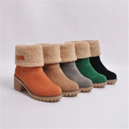 Boots New Autumn and Winter Snow Boots Plus Size Thickened Thick Heel Thick Sole Warm Women's Shoes Popular Women's Boots 3544