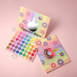 Shadow Doughnut Cute Pattern 48 Colour Pearlescent Matte Large Plate Neon Metallic Eye Shadow Plate Shadows Palette Set Kit