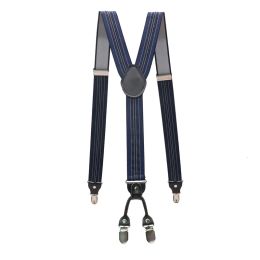 4 Clip Men's Suspenders Men Braces Supports Tirantes Real Leather For Women Elastic Adjustable Pants Straps Clothing 3.5cm Width