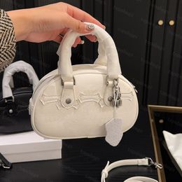 Womens Top Handle Bags Mini Bowling Designer Handbag Real Leather Top Quality Crossbody Shoulder Bags Lady Luxury Camera Bag