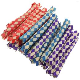 Other Bird Supplies 24 Pcs Parrot Gnawing Braided Tube Toy Birthday Party Favor Pinata Filler Finger Trap (24 Pack) Funny Chew Bamboo