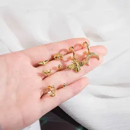 Stud Earrings Korean Earings Fashion Jewellery Women Moon Bee Geometric Oorbellen Ear Clip Set Gifts For Brincos