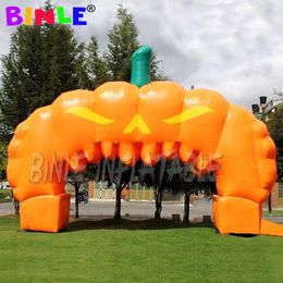 wholesale 10mW (33ft) With blower wholesale Giant inflatable pumpkin archway halloween arch welcome gate for event decoration-001